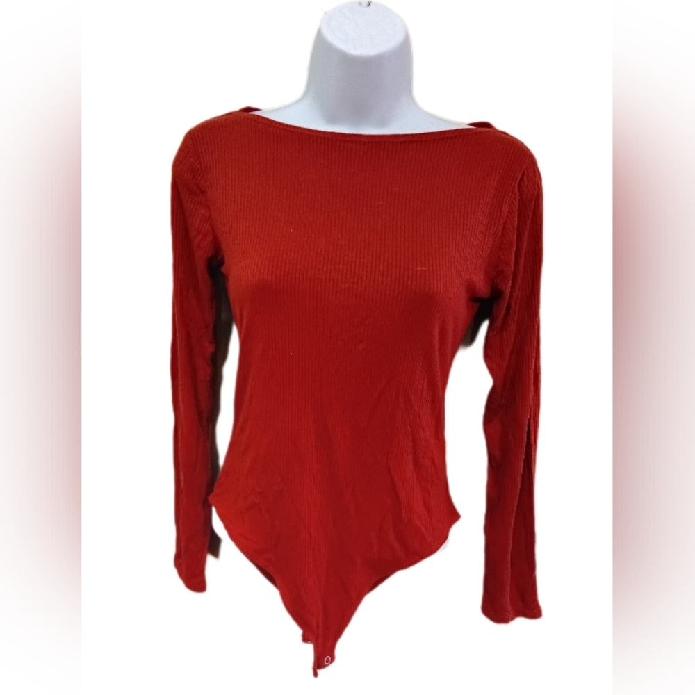 Forever 21 Scarlet Long Sleeve Bodysuit